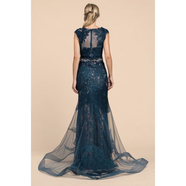 Novelty Theodora Lace Fit And Flare Gown by Andrea and Leo -A0225