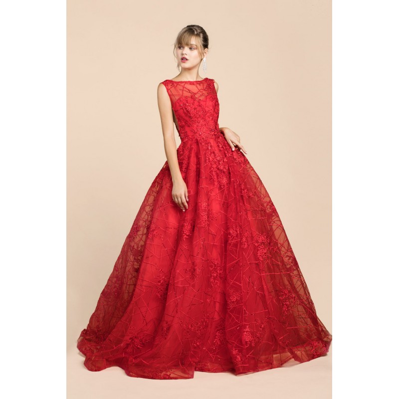 Floral Gazar Ball Gown by Andrea and Leo -A0471