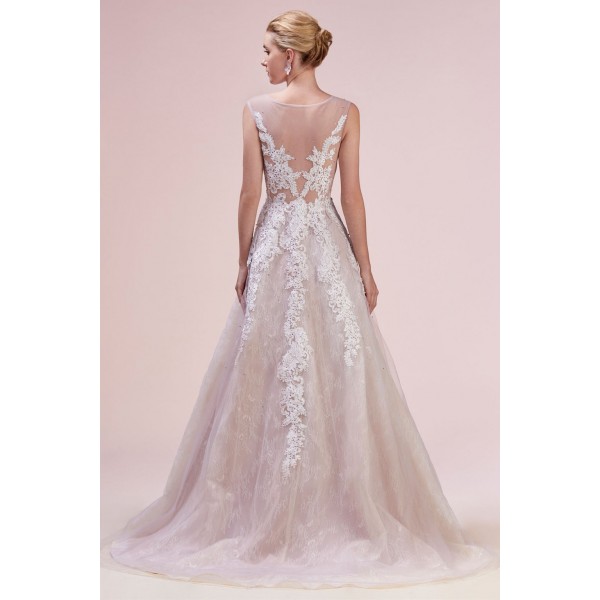 Enchanted Lace Ballgown With An Illusion Bodice by Andrea and Leo -A0607