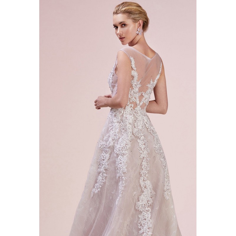 Enchanted Lace Ballgown With An Illusion Bodice by Andrea and Leo -A0607