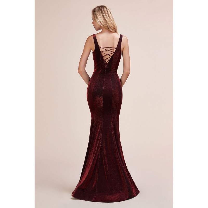 Elegant Fit And Flare Velvet Gown by Andrea and Leo -A0634