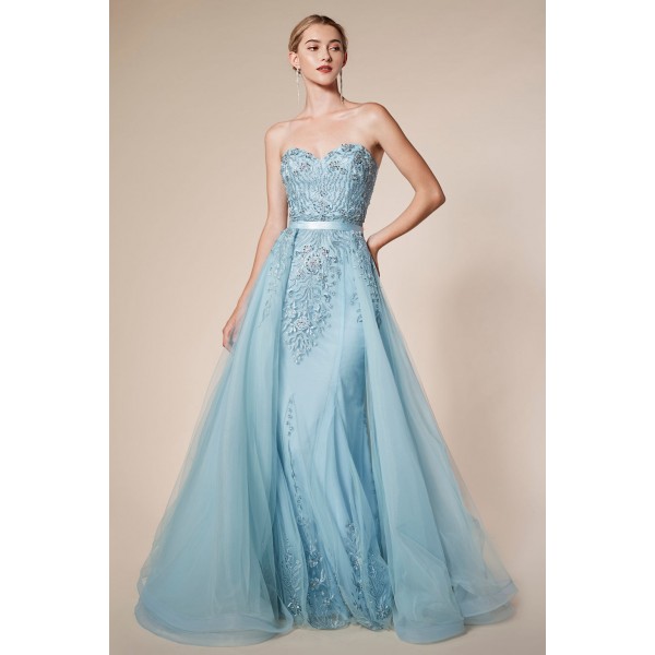Versatile Strapless Gown With Overskirt by Andrea and Leo -A5081