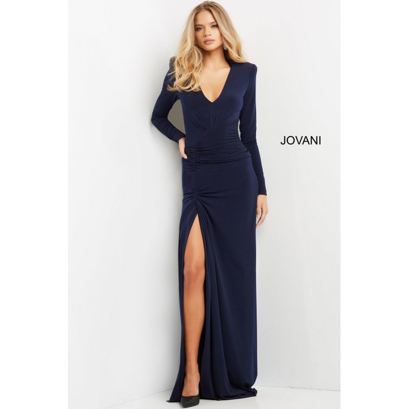 Plunging Neck Fitted Evening Dress By Jovani -07485