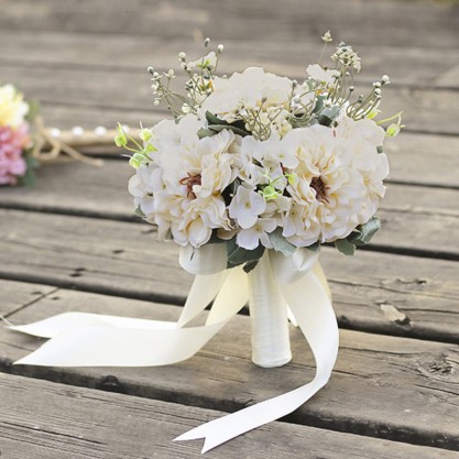 Free-Form Satin Bridal Bouquets -
