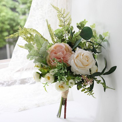 Elegant Free-Form Satin Bridal Bouquets/Bridesmaid Bouquets (Sold in a single piece) -