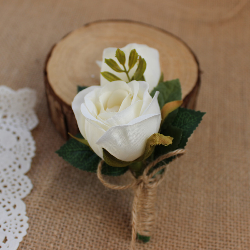 Hand-tied Silk Flower Boutonniere (Sold in a single piece) - Boutonniere