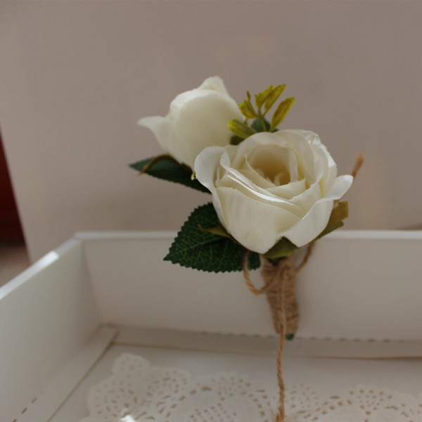 Hand-tied Silk Flower Boutonniere (Sold in a single piece) - Boutonniere