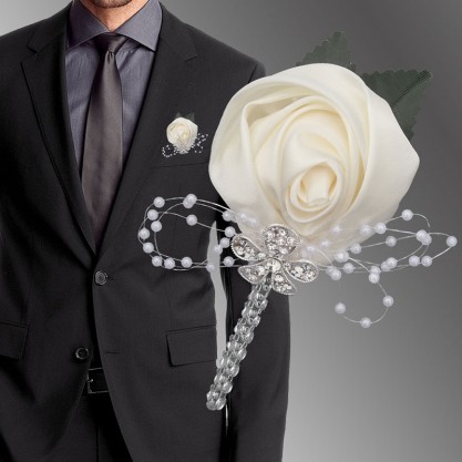 Classic Satin Boutonniere (Sold in a single piece) -