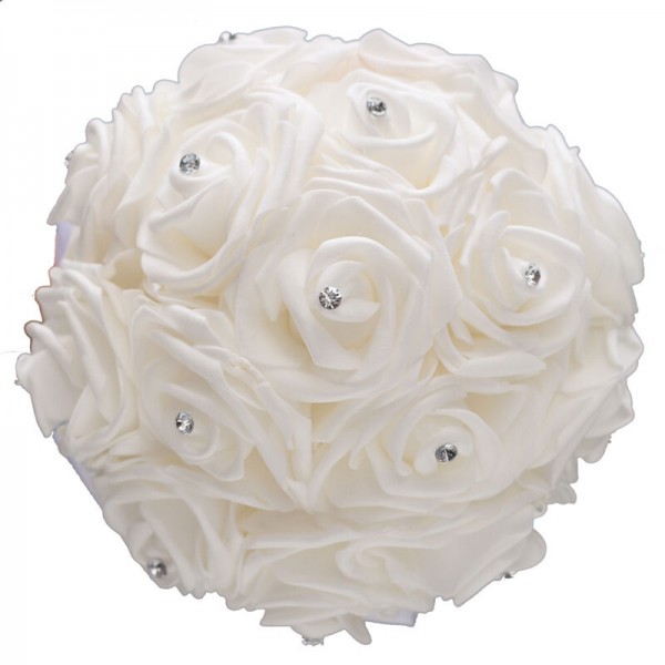 Round Satin Bridal Bouquets (Sold in a single piece) - Bridal Bouquets