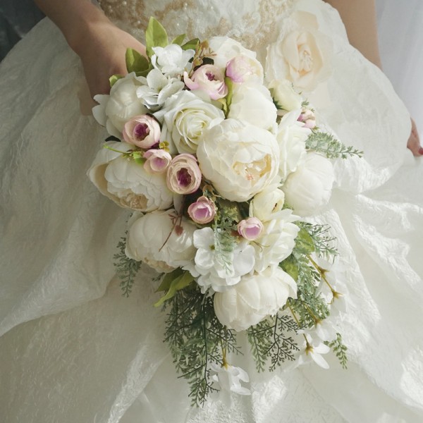 Cascade Silk/Cloth Bridal Bouquets -
