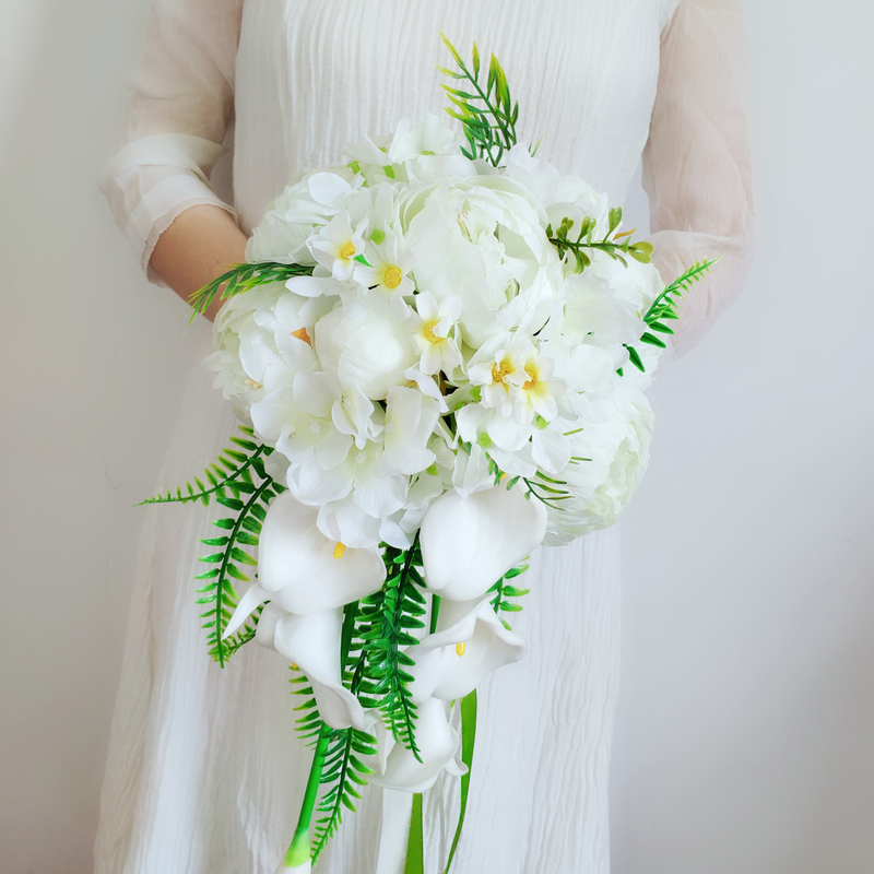 Classic Hand-tied Ribbon/Silk Flower Bridal Bouquets (Sold in a single piece) - Bridal Bouquets