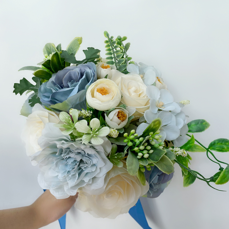 Classic Hand-tied Lace/Rhinestone/Artificial Flower Bridal Bouquets (Sold in a single piece) - Bridal Bouquets