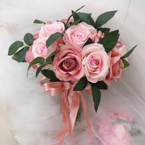 Girly Hand-tied Ribbon/Artificial Flower Bridal Bouquets (Sold in a single piece) - Bridal Bouquets