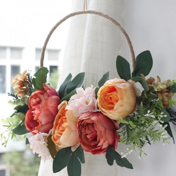 Classic Hand-tied Linen Rope/Artificial Flower Wedding Table Flowers (Sold in a single piece) -