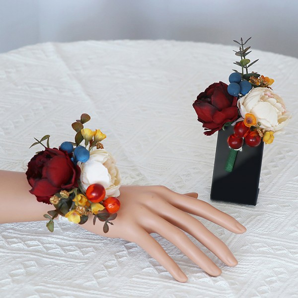 Pretty/Fancy/Fascinating/Graceful Cloth/Silk Flower/Plastic Wrist Corsage/Boutonniere -