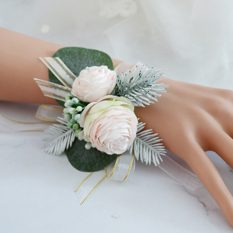 Elegant/Fascinating Hand-tied Silk Flower Bridal Bouquets - Wrist Corsage
