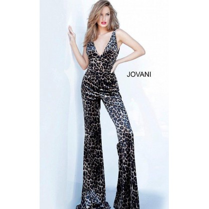 Jovani Prom Animal Print Jumpsuit 8012