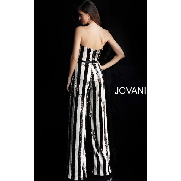 Jovani Sequin Strapless Formal Jumpsuit 65397
