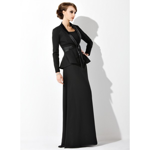 Long Sleeve Chiffon Charmeuse Special Occasion Wrap