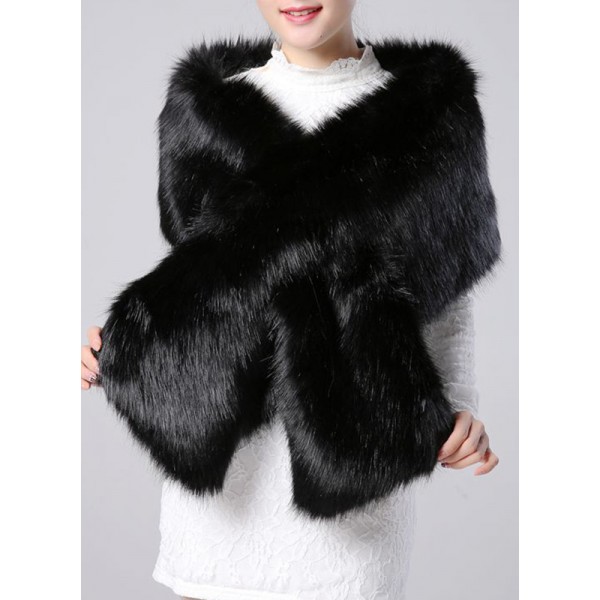 Faux Fur Special Occasion Shawl