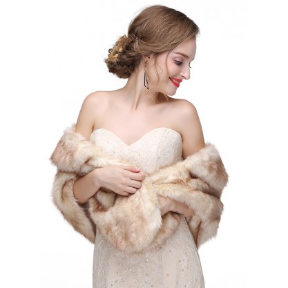 Faux Fur Wedding Shawl