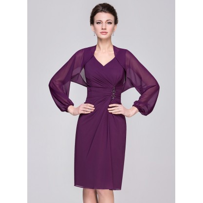 Long Sleeve Chiffon Special Occasion Wrap