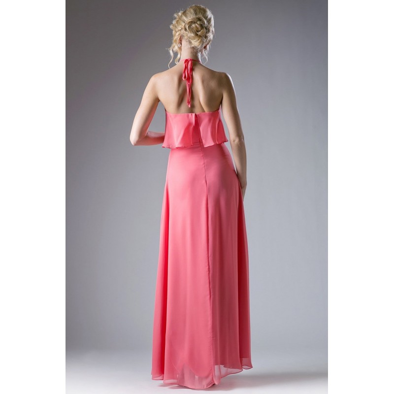 Long Halter Chiffon Dress by Cinderella Divine -CF130