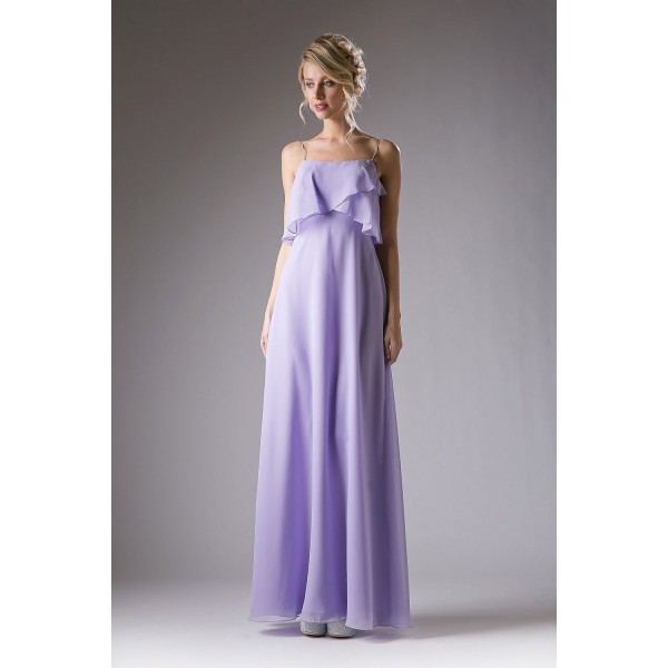 Long Sleeveless Flounce Dress by Cinderella Divine -13010