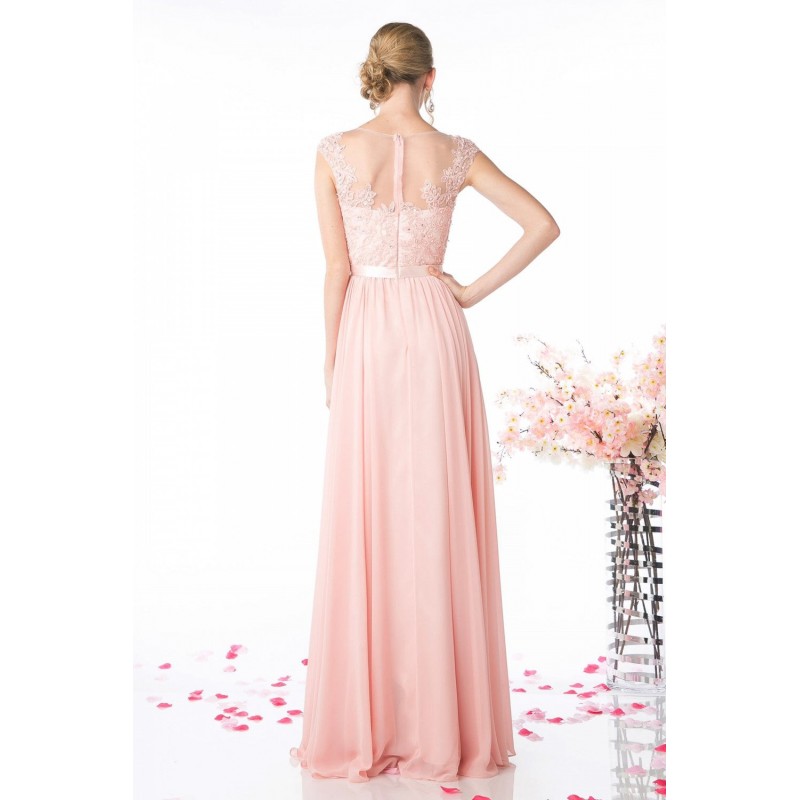 Lace Bodice Chiffon Dress by Cinderella Divine -3222