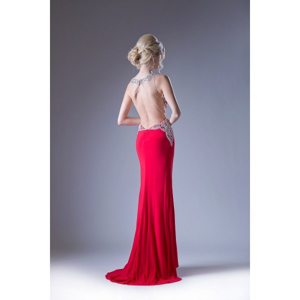 Beaded Strecth Knit Sheath Dress by Cinderella Divine -ML8