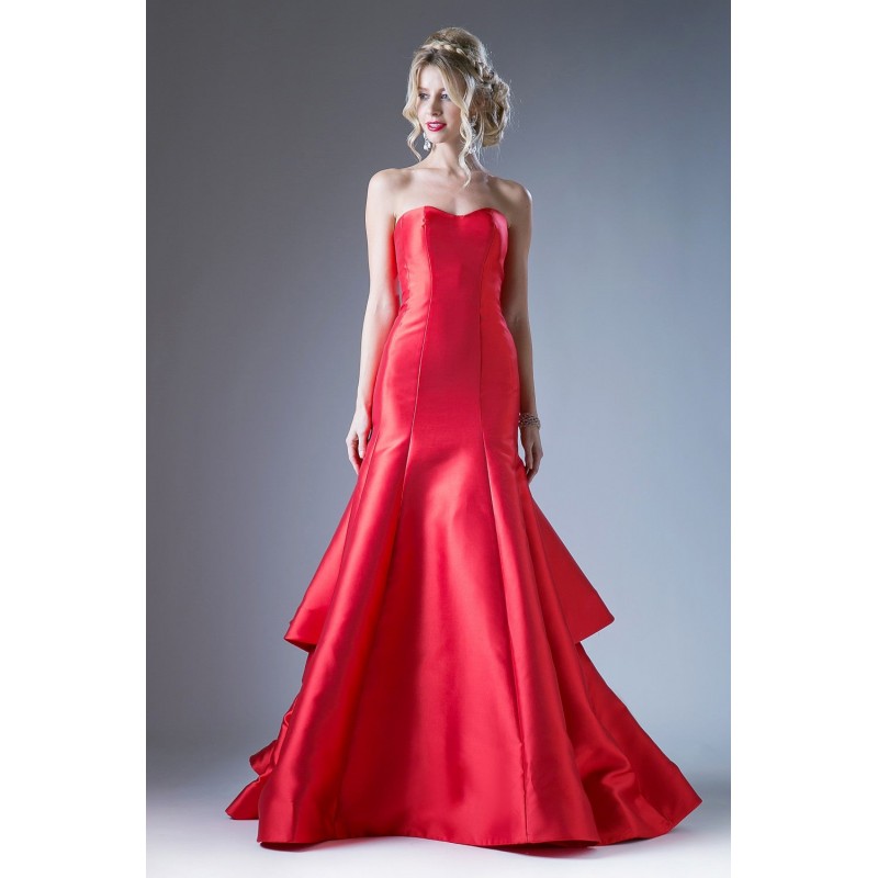 Strapless Mikado Dress With Layered Mermaid Skirt And Sweetheart Neckline by Cinderella Divine -13355