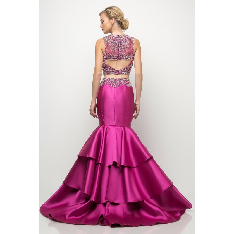 Beaded Bodice 2 Piece Mermaid Gown by Cinderella Divine -83903