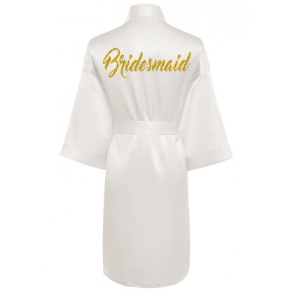 Personalized Charmeuse Bridesmaid Glitter Print Robes