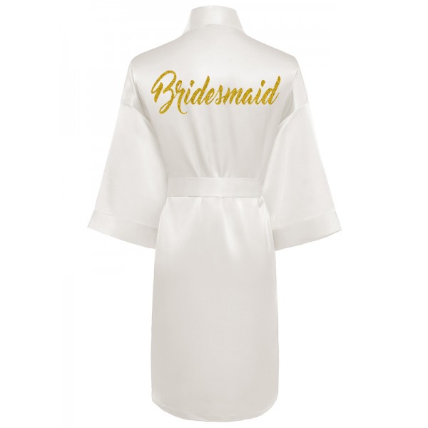 Personalized Charmeuse Bridesmaid Glitter Print Robes