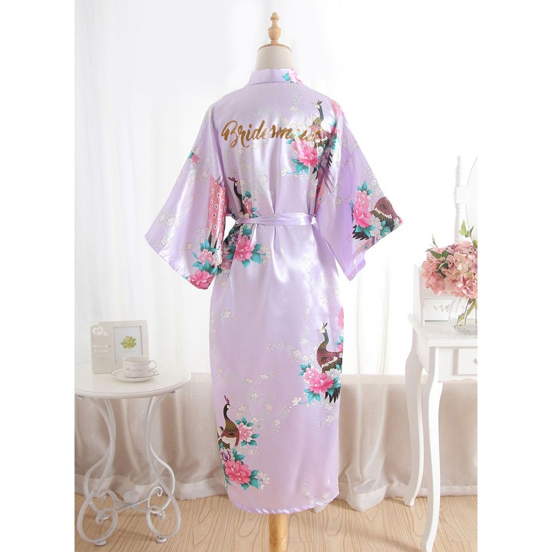 Silk Bridesmaid Glitter Print Robes