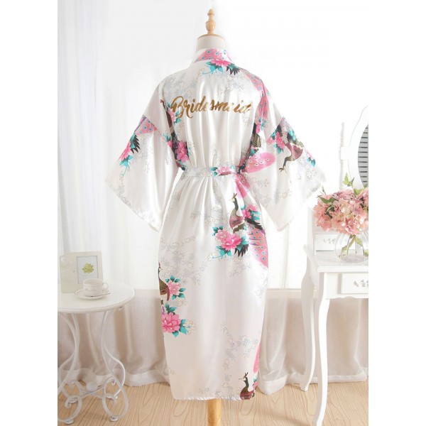 Silk Bridesmaid Glitter Print Robes