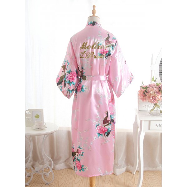Silk Mom Floral Robes Glitter Print Robes