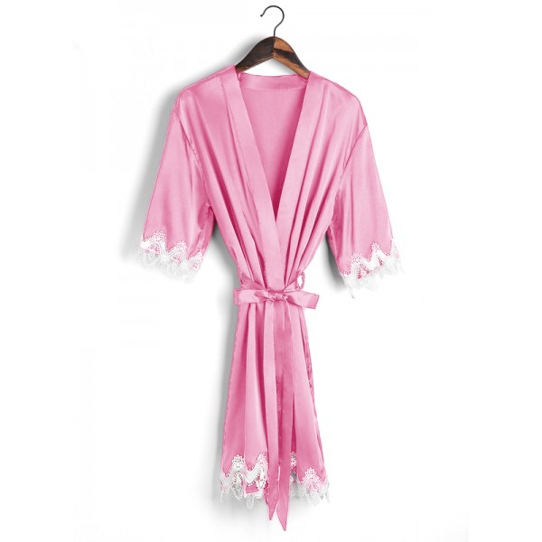 Personalized Charmeuse Bride Bridesmaid Mom Junior Bridesmaid Lace Robes Glitter Print Robes