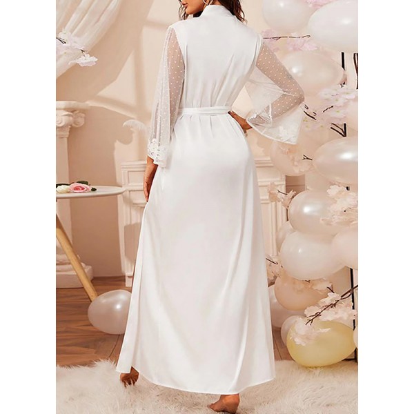 Non-personalized Lace Polyester Bride Blank Robes