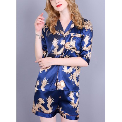Polyester Silk Bride Bridesmaid Mom Flower Girl Pajama Sets