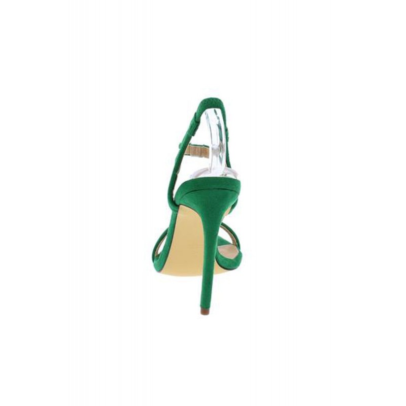 Ella034 Green Pointed Open Toe Ankle Strap Stiletto Heel