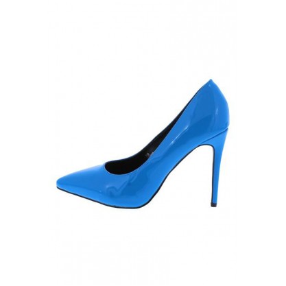 Neon Lights Blue Pointed Toe Stiletto Pump Heel