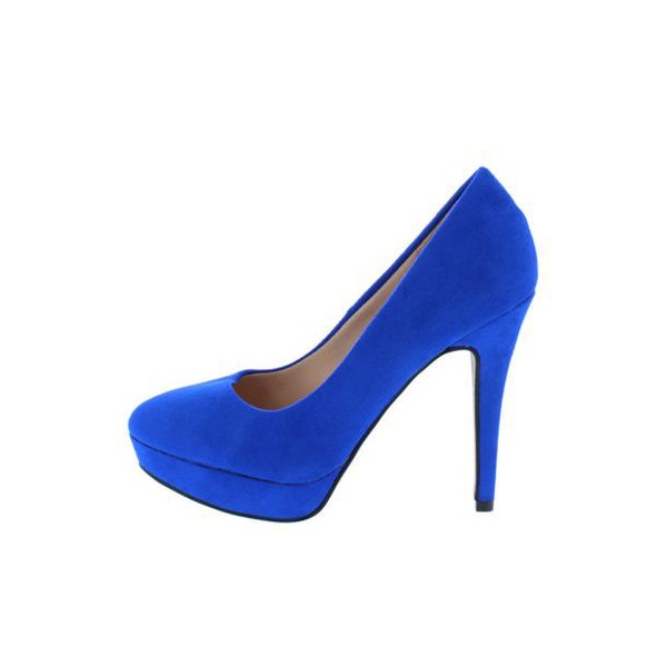 Elegance77 Royal Blue Almond Toe Platform Stiletto Heel