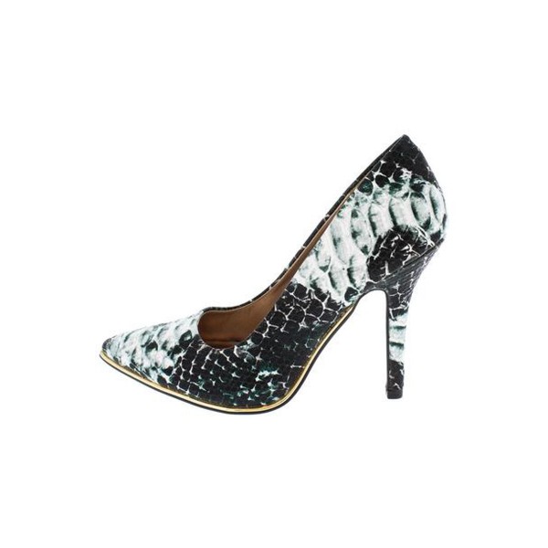 Mixi54a Green Multi Snake Pointed Toe Heel