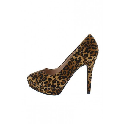 Elegance77 Leopard Almond Toe Platform Stiletto Heel