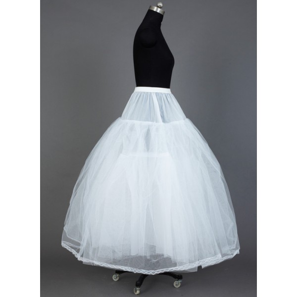Women Tulle Netting/Taffeta Floor-length 3 Tiers Petticoats