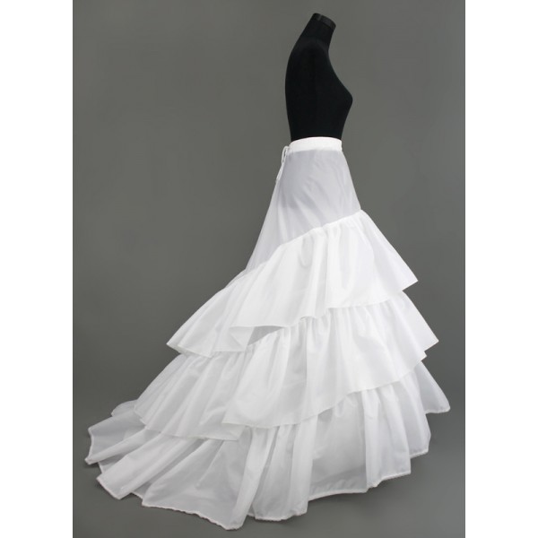 Women Nylon/Tulle Netting Chapel Train 3 Tiers Petticoats