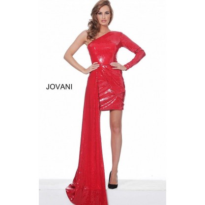 Jovani Short One Shoulder Formal Dress 02654