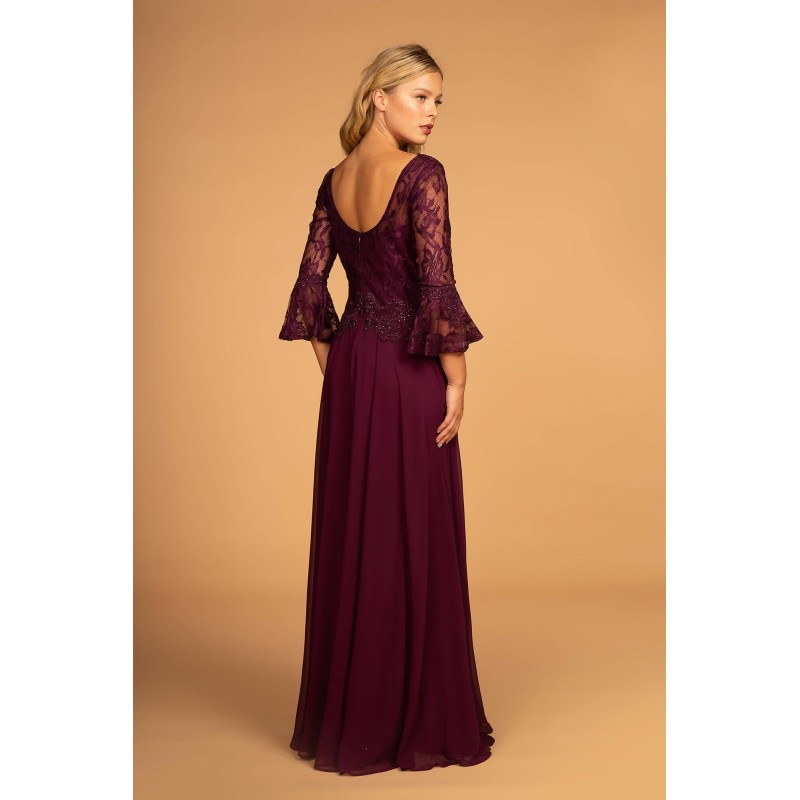 Mother of the Bride Bell Sleeves Long Dress Formal