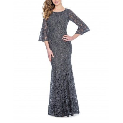 Decode 1.8 Bell Sleeve Long Formal Lace Dress Plus Size